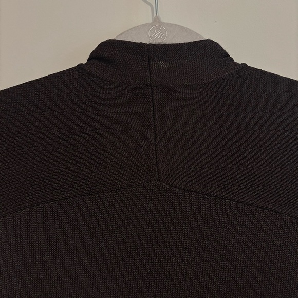 Eileen Fisher Dark Brown Open Front Knit Cardigan Large Preppy Quiet Luxury - Picture 11 of 12